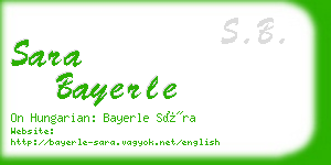 sara bayerle business card